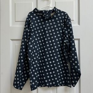 Mabo Navy Daisy Print Blouse